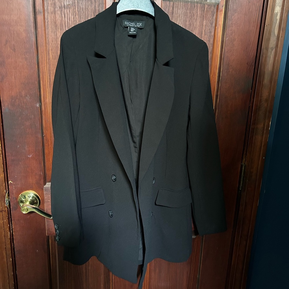 Rachel Zoe Black Double-Breasted Blazer Jacket